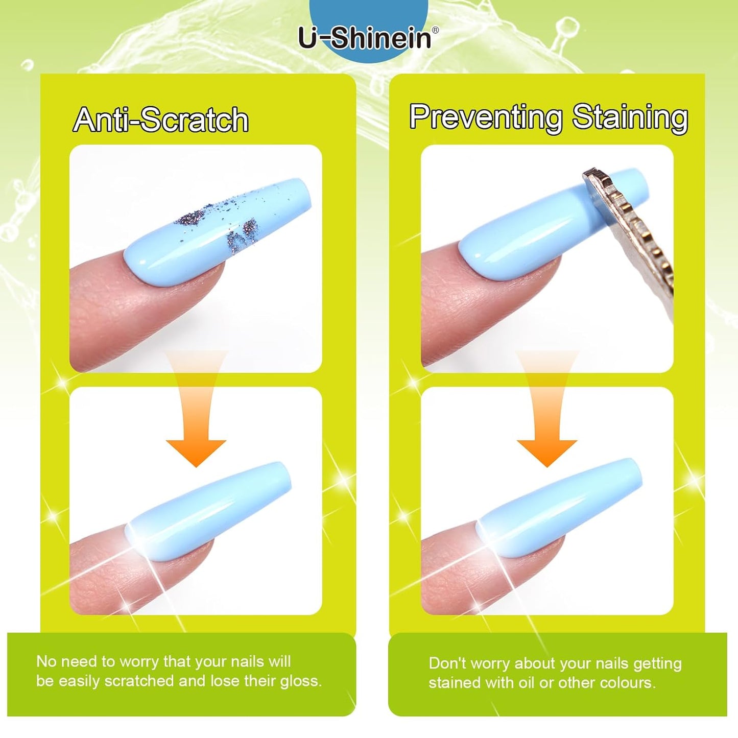 Glossy Strong Nail Top Coat Gel, Protective Supper Shiny Long-lasting No-Scratches Not Easy to Stain Colours, New Technology Nail Manicure Soak Off Nail UV/LED Lamp DIY Nail Art