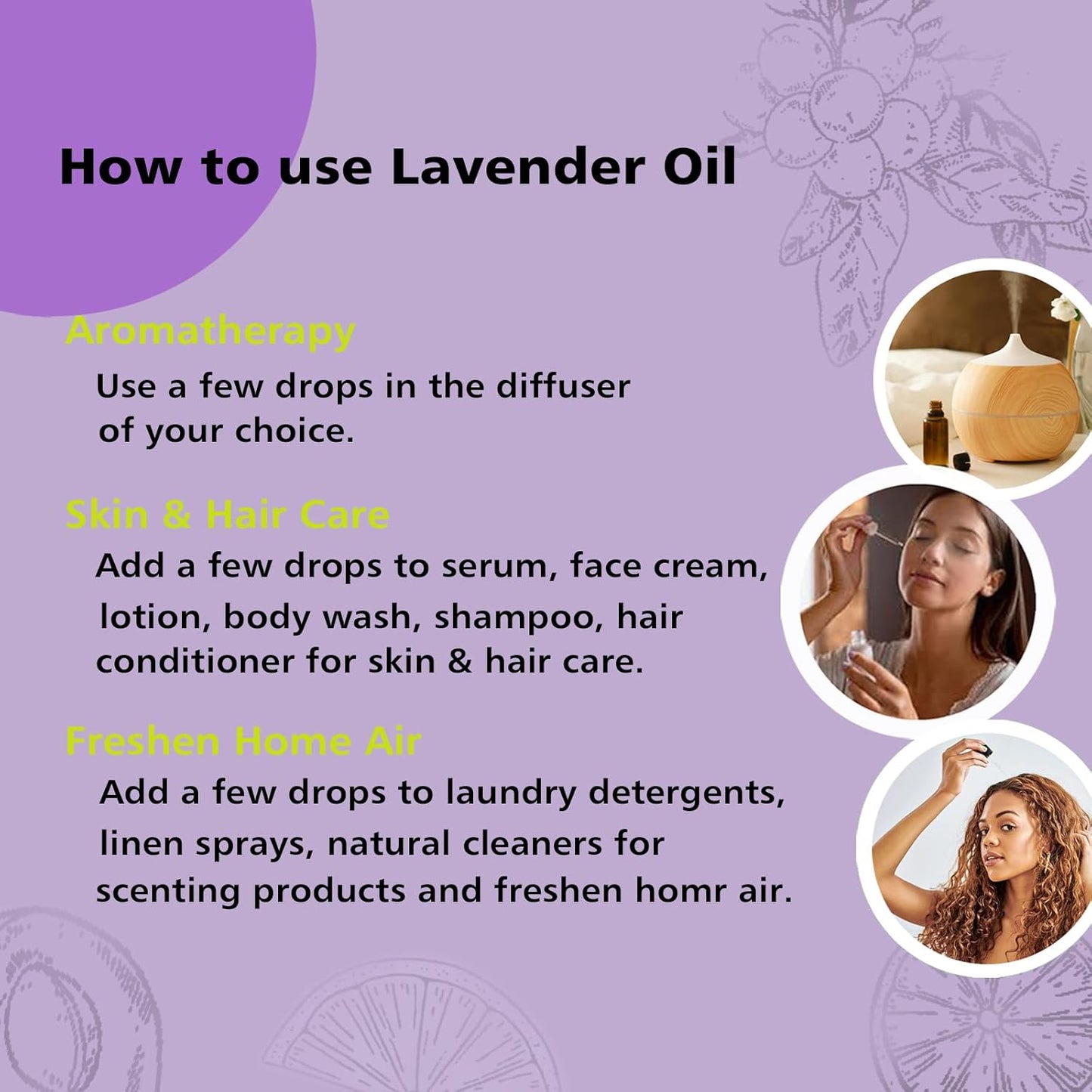 Lavender Essential Oil, Pure Lavender Oil for Skin, Hair, Diffuser, Spray, Body Wash, Lotion, Soap, Household - 1 Oz/30ml