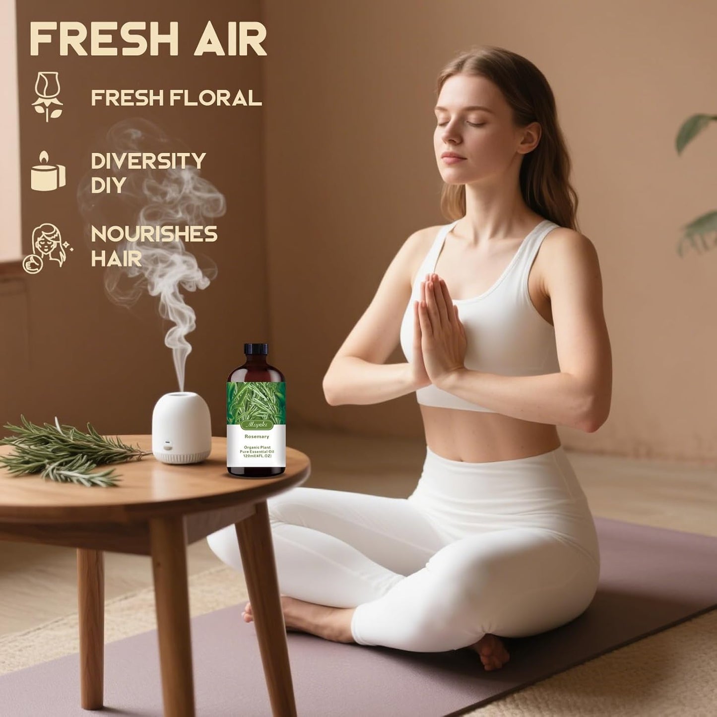 Rosemary Essential Oil-Rosemary Fragrance Oil 4.33oz (130ml)-100% Pure Natural Scent for Diffusers, Candles, Soap Making & Aromatherapy-Relaxing Home & Gift Essential Oil for Bath, Massage