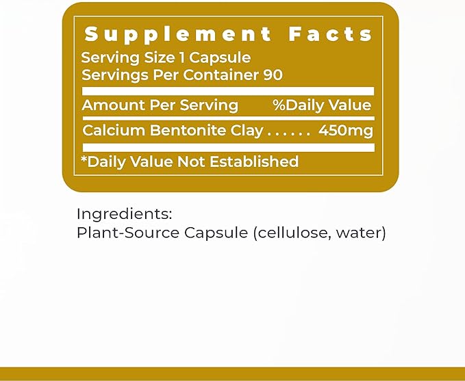 Premier Research Labs Medi-Clay-FX: Bentonite Clay Capsules for Detoxification | Food Grade Smectite Supplement | Absorb Toxins, Supports Cellular Health and Mold Detox - 60 Capsules