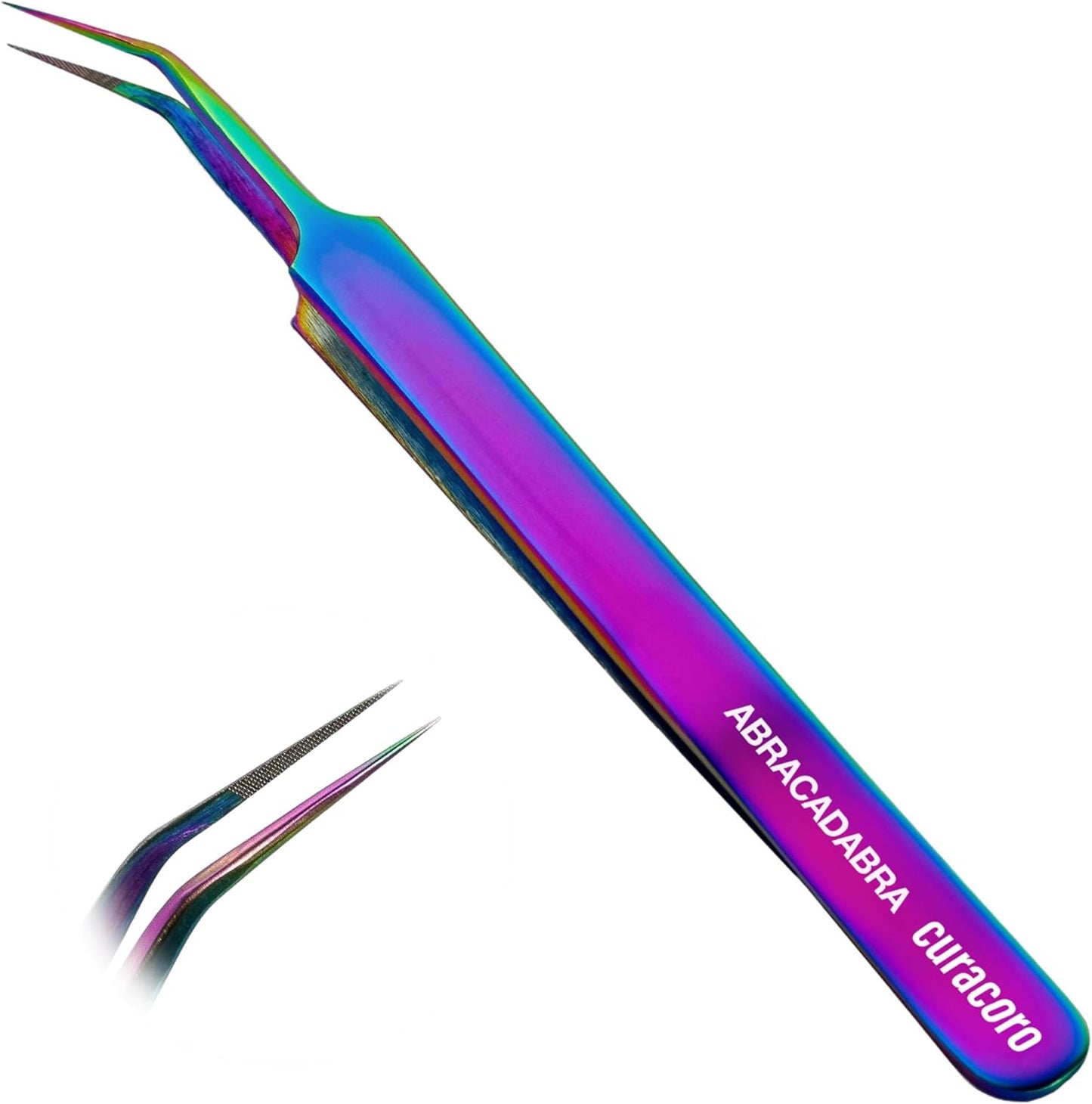 Curacoro Lash Tweezer - Professional & Precision Fiber Tip Grip Lash Tweezers for Eyelash Extensions, Multi Shapes & Purposes Tweezers for Volume, Isolation & Classic Lashes (Galaxy, Abracadabra)