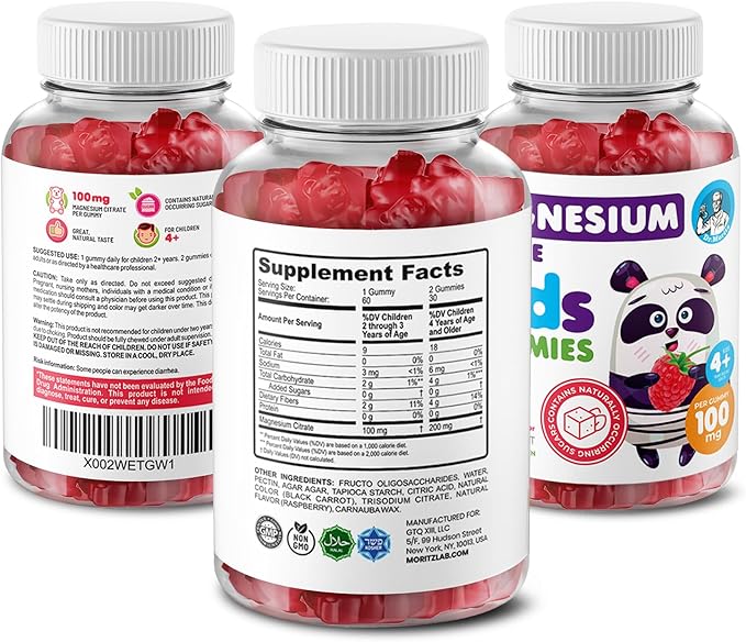 DR. MORITZ Kids Magnesium and Kids Omega 3 Gummies Bundle - Includes Low Sugar Calm Magnesium Gummies for Kids (120 Count, 2 Pack) and Vegetarian Omega 3 Gummies for Kids (90 Count), No Fish Oil
