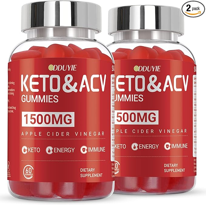 (2 Pack) Apple Cider Vinegar Gummies | Keto ACV Gummies for Energy with Vitamin B6 & B12 | ACV Supplement | Apple Flavor | 60 Vegan Gummies for Women and Men