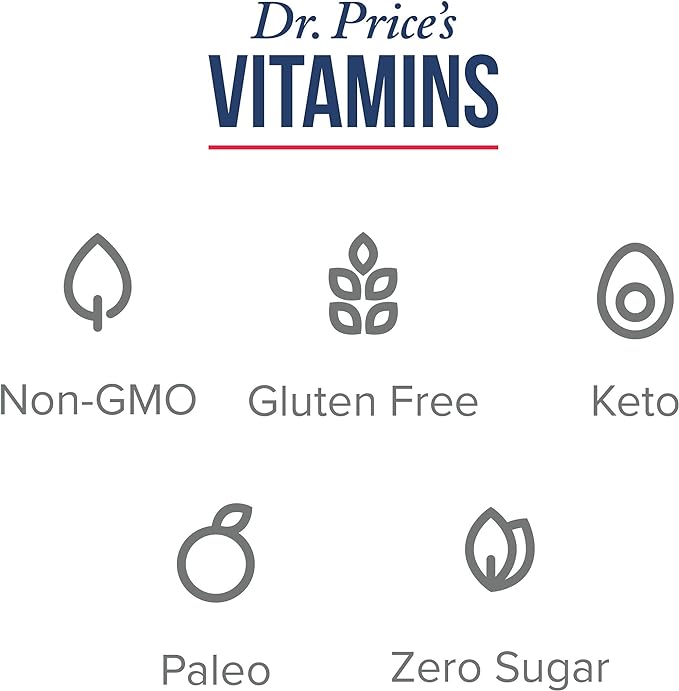 Dr. Price's Vitamins Multivitamin for Women and Men - Supplement Powder Packs - 30 Packets - B Complex Vitamin Supplement - Daily Vites - Minerals for Water - No Sugar, Non GMO, Gluten Free Drink Mix