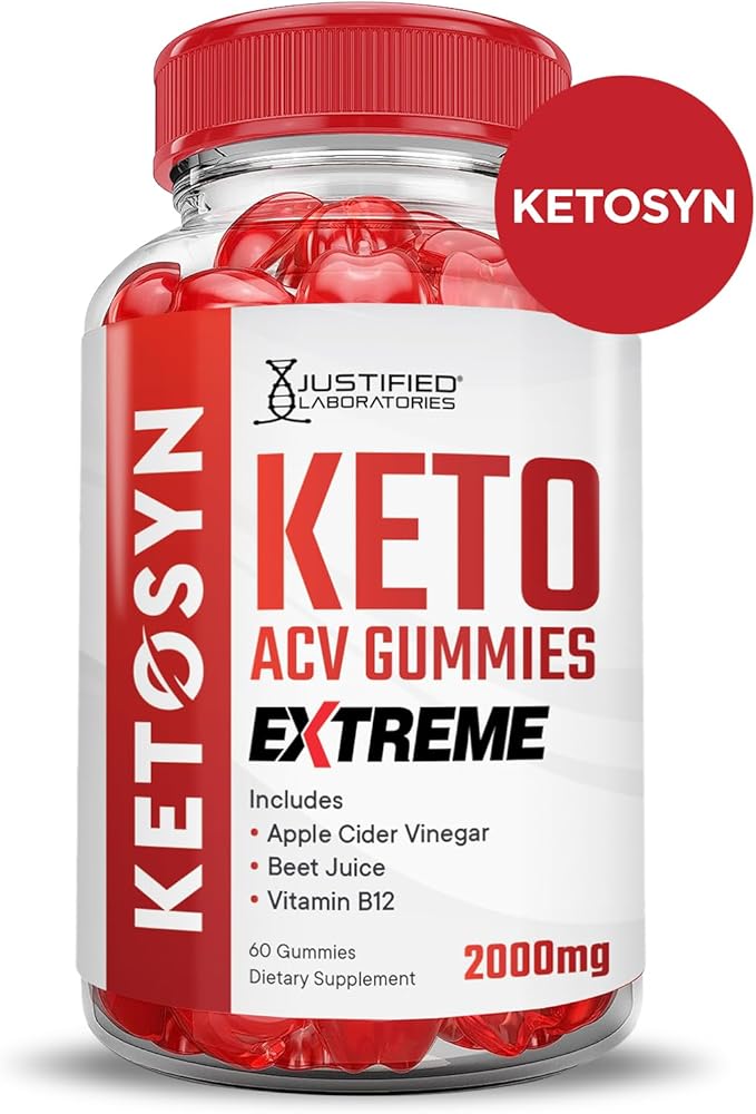 (2 Pack) Ketosyn Keto ACV Gummies Extreme 2000MG Ketosyn Keto Gummies Apple Cider Vinegar Formulated with Pomegranate Beet Juice Powder B12 Vegan Non GMO 120 Gummys