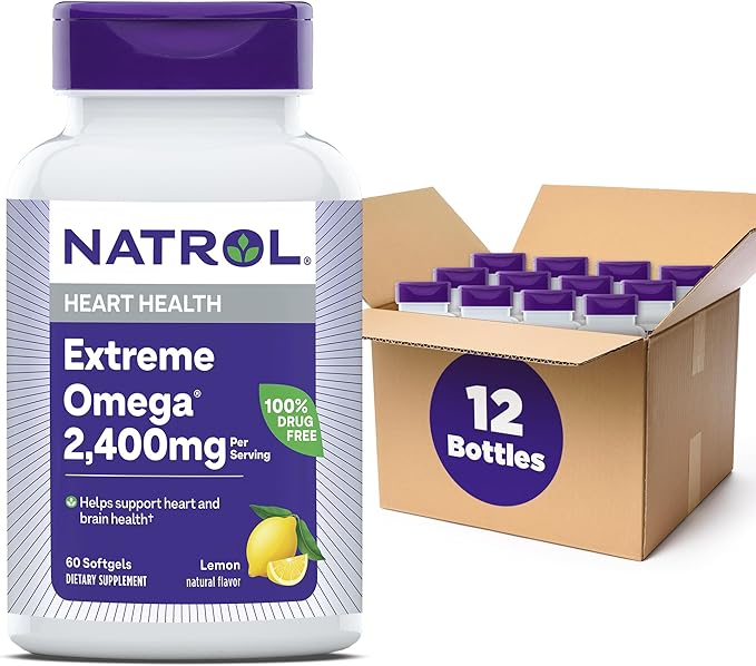 Natrol Omega-3 Extreme,Lemon 60-Count (Pack of 12)