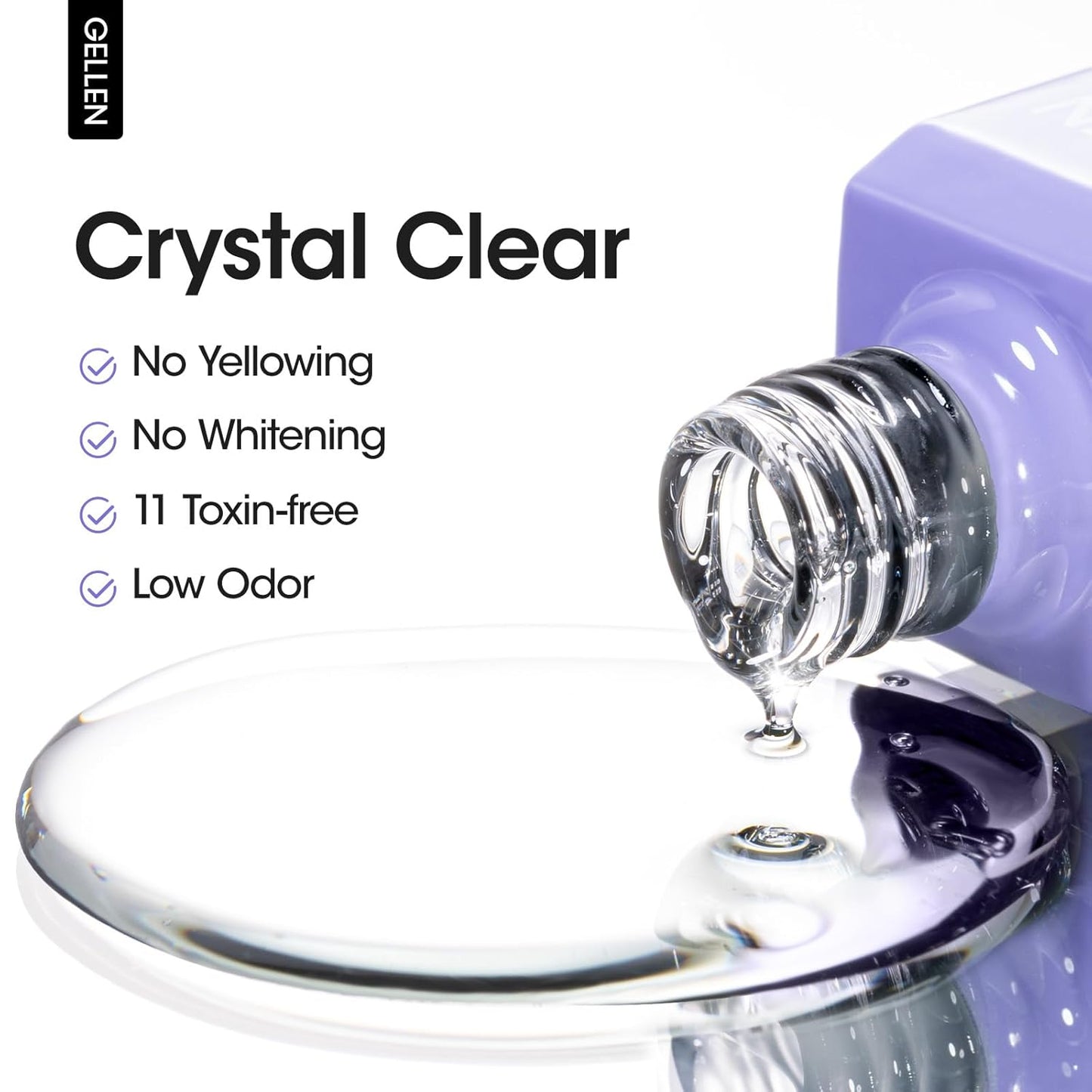 Gellen 18ml Gel Top Coat, Superior High Gloss Shiny Nail Polish Finish, Long Lasting Top Coat for DIY Nail Art Manicure