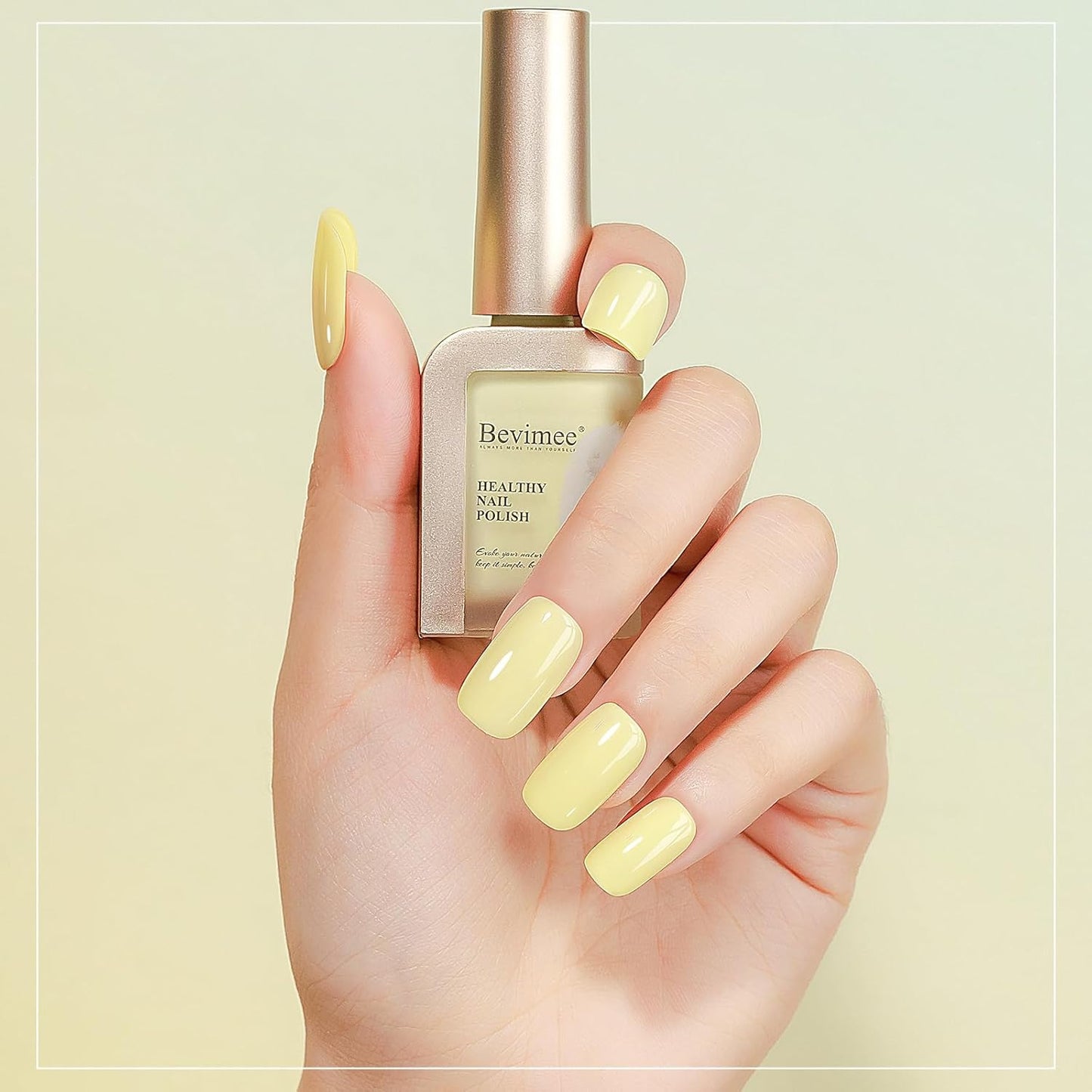 Yellow Nail Polish Quick Dry Pastel Nail Lacquer Sheer Color, Light Yellow Regular Fast Dry Fingernail Polish Bulk Non Gel Long-Lasting DIY Salon Gift For Women