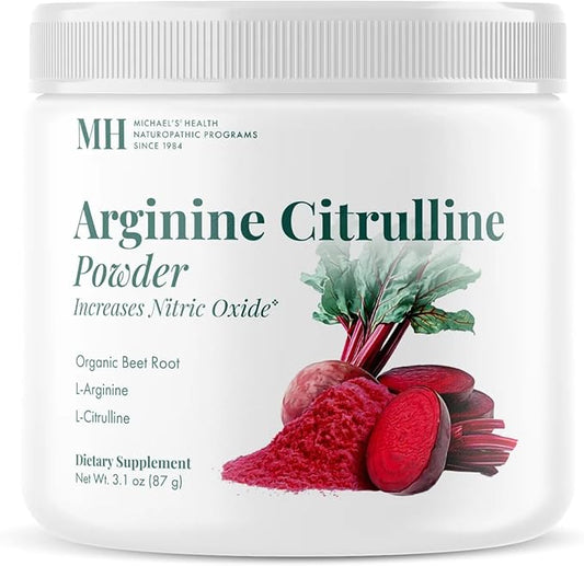 MICHAEL'S Health Naturopathic Programs Arginine Citrulline - 3.1 oz Powder - Increases Nitric Oxide - Includes Organic Beet Root - 30 Servings