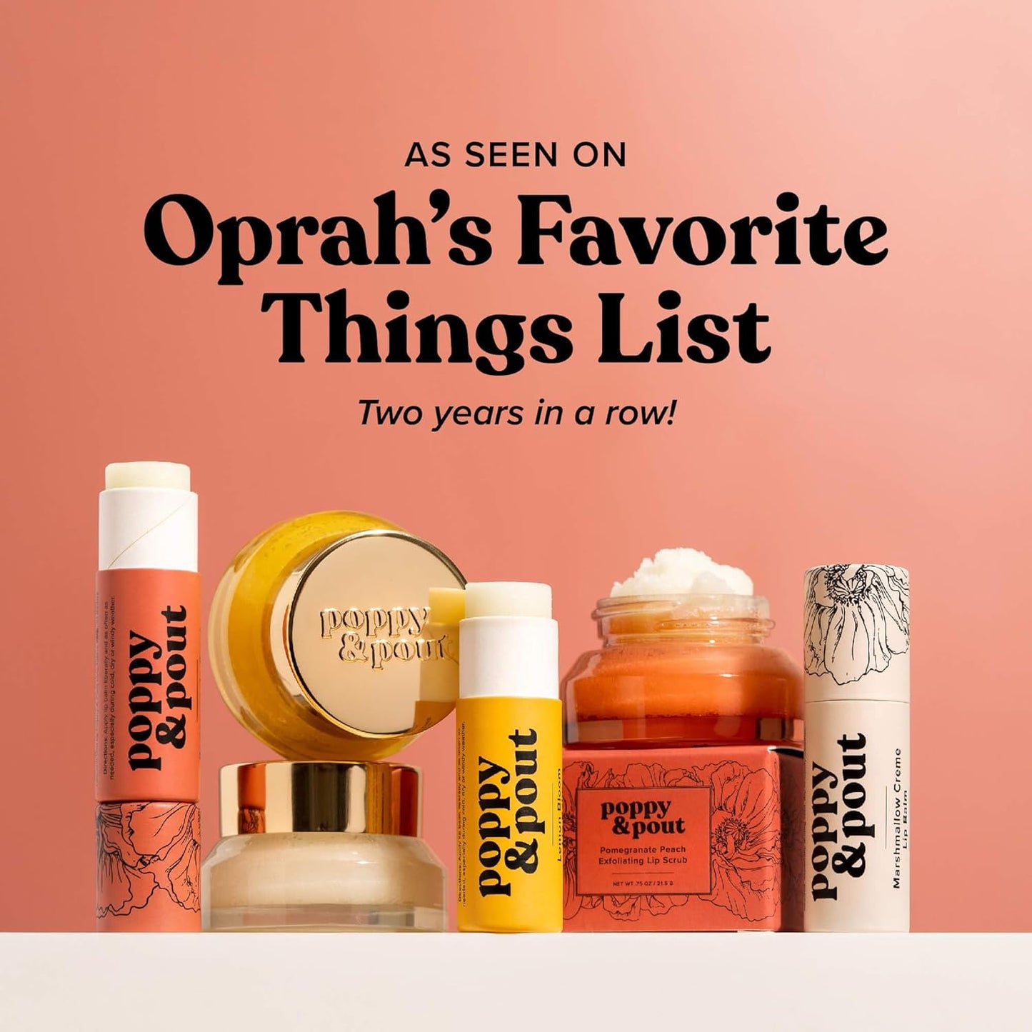 Poppy & Pout Pink Grapefruit Jumbo Lip Balm | All Natural Lip Balms & Moisturizers | Hydrates with Beeswax, Vitamin E, Organic Coconut Oil | Cruelty-Free | Lip Balm in Recyclable Cardboard Tube