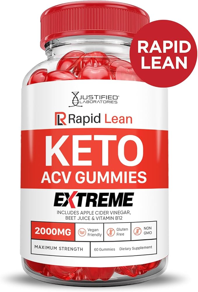 (2 Pack) Rapid Lean Keto ACV Gummies Extreme 2000MG Rapid Lean Keto Gummies Apple Cider Vinegar Formulated with Pomegranate Beet Juice Powder B12 Vegan Non GMO 120 Gummys