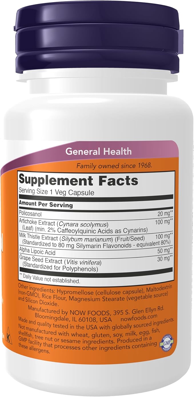 NOW Foods Supplements, Policosanol 20 mg, Double Strength, Blend of Long-Chain Fatty alcohols (LCFAs) Derived from Sugar Cane, 90 Veg Capsules