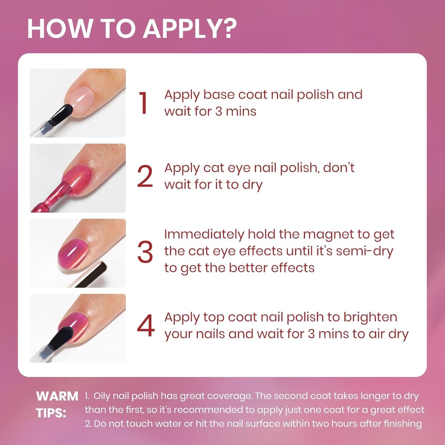 Cat Eye Nail Polish Non Gel with Magnet Quick Dry Cateye Magnetic Nail Polish for Fingernail Air Drying Fast Lacquer Manicure Gift For Women Girls 16ml, 0.54fl oz