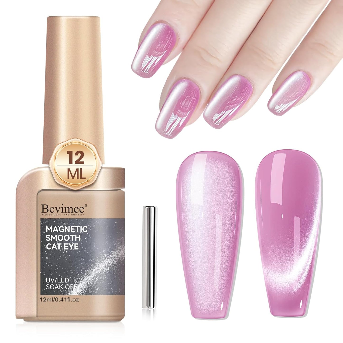 Cat Eye Gel Polish Moonlight 12ML, Magnetic Cateye Shiny Holographic Nail Polish for Nail Art 1PCS