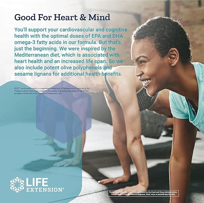 Life Extension Super Omega-3 EPA/DHA Fish Oil, Sesame Lignans & Olive Extract - Omega 3 Supplement - for Heart Health and Brain Support - Gluten Free, Non-GMO - 240 Easy-to-Swallow Softgels