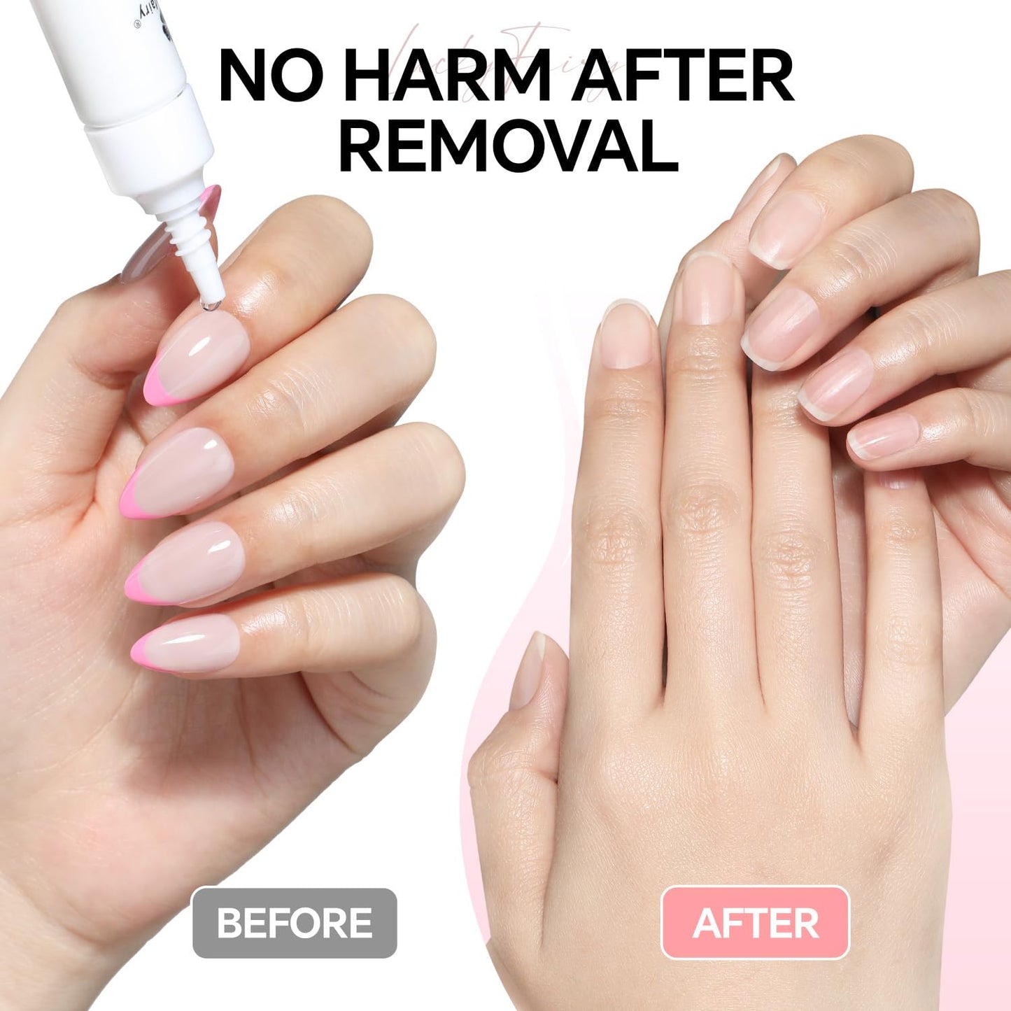 Nail Glue Remover for Press on Nails: Quick Removal Acrylic Nails Semi Solid Nail Glue Acetone-Free, Not for Gel Polish Base Coat Easy Removal Fake Nails, 2Pcs*12ml