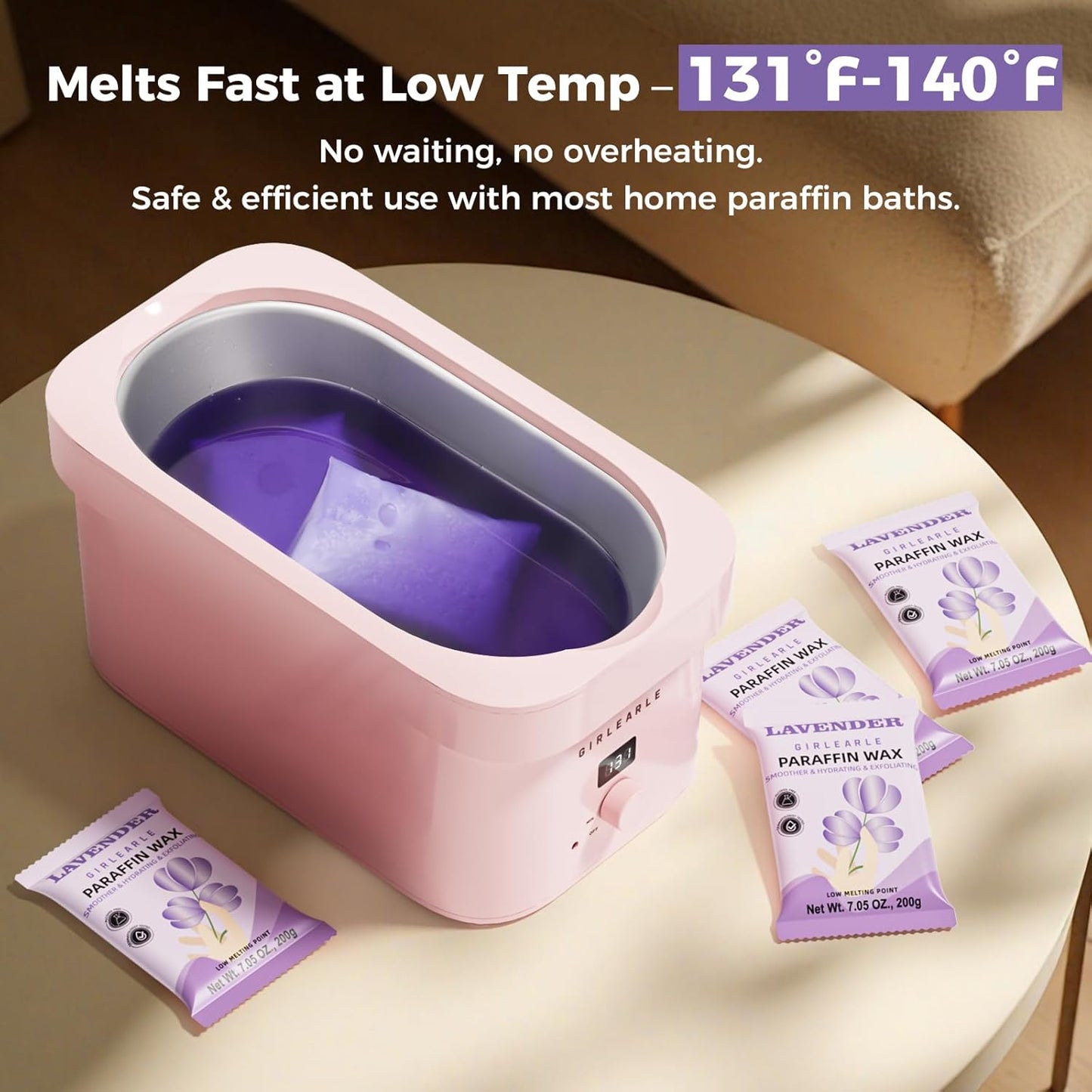 Paraffin Wax Refills 10 Packs for Paraffin Wax Bath Machine - for Dry Cracked Skin on Hands, Feet, Elbows - Moisturizing Hydration to Relieve Stiff Muscles & Joints (Lavender)