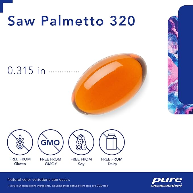 Pure Encapsulations Saw Palmetto 320 - Fatty Acids & Other Essential Nutrients to Support Metabolism & Urinary Function - with Saw Palmetto Extract - 240 Softgel Capsules