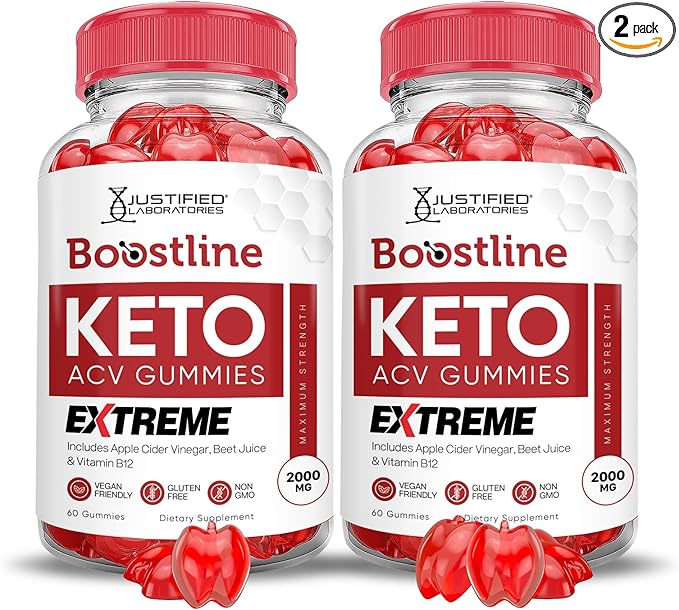 (2 Pack) Boostline Keto ACV Gummies Extreme 2000MG Boost Line Keto Gummies Apple Cider Vinegar Formulated with Pomegranate Beet Juice Powder B12 Vegan Non GMO120 Gummys