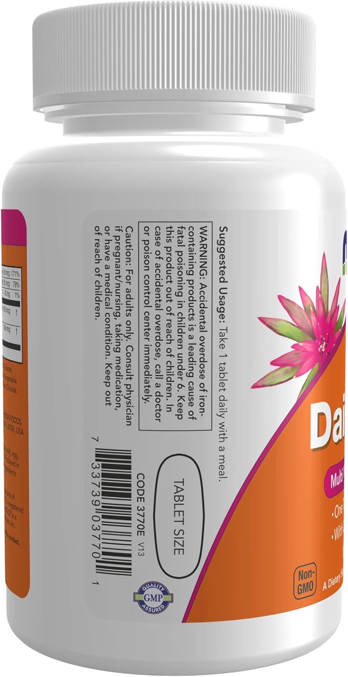NOW Supplements, Daily Vits™, One Tablet Daily with Lutein & Lycopene, 100 Tablets (Pack of 2)