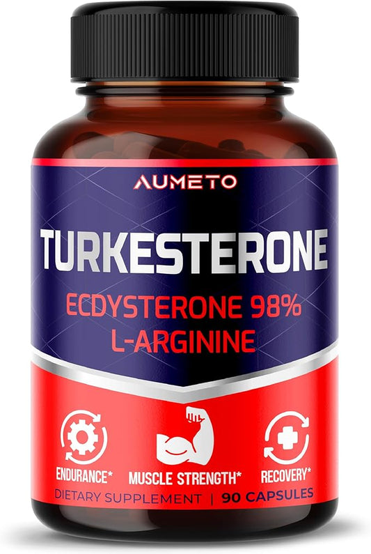 Turkesterone Supplement - Enhanced with L-Arginine, Tongkat Ali, Ginseng, Maca Root, Vitamin D3 - Energy, Endurace & Male Vitality Support (90 Count (Pack of 1))