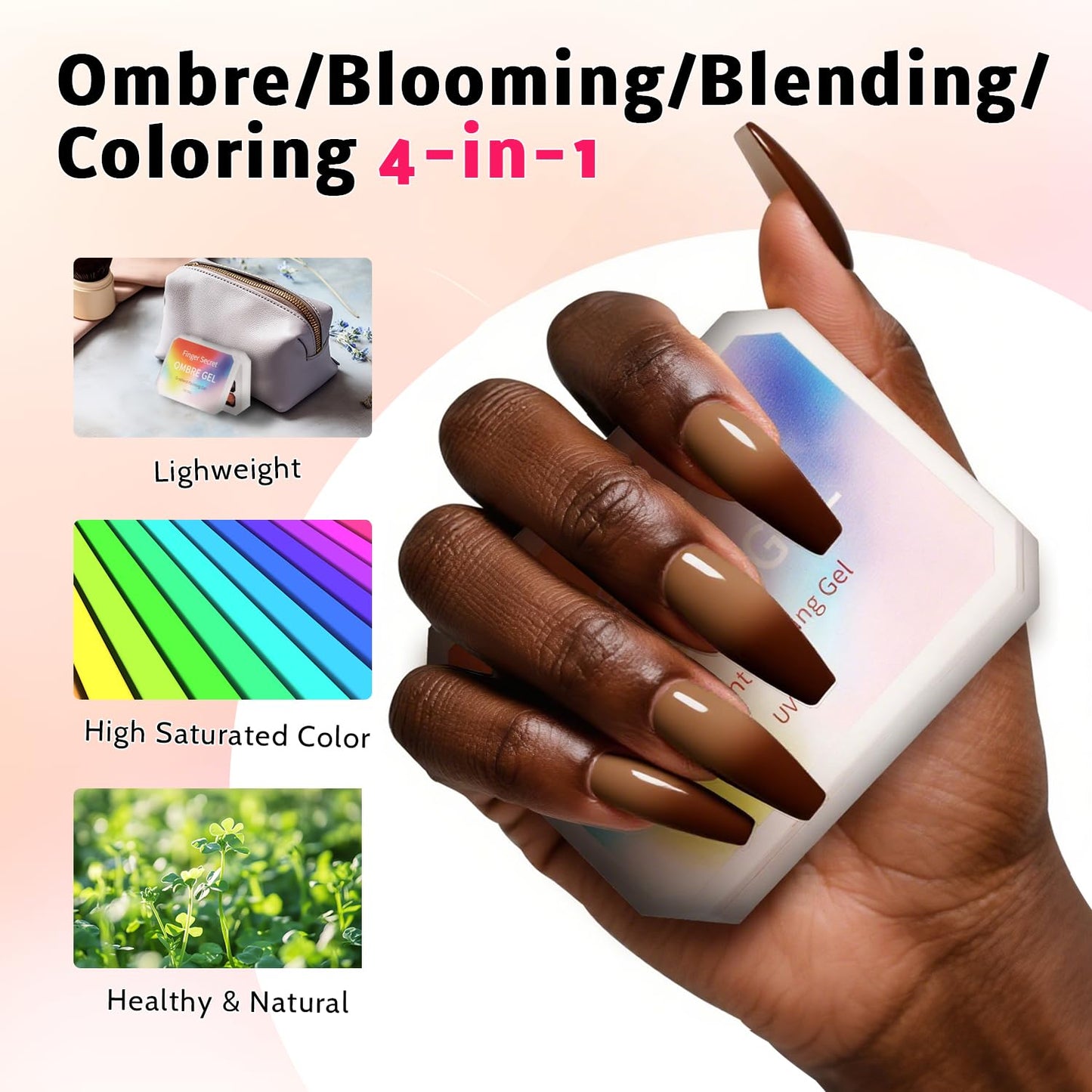 Sponge Pat Paint Nail Gel & Tools Kit, 9 Colors Ombre Nails Gradient Gel Nail Blush Blooming Aura Nails Drawing Stripper Floral Painting Nail Art, No Wipe, UV/LED Curing (9 Colors Set B)