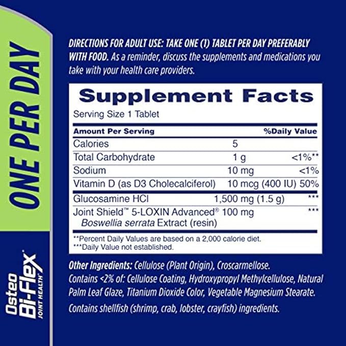 Osteo Bi-Flex Glucosamine with Vitamin D, One Per Day By Osteo Bi-flex, Joint Health,130 Coated Tablets, 130 Count