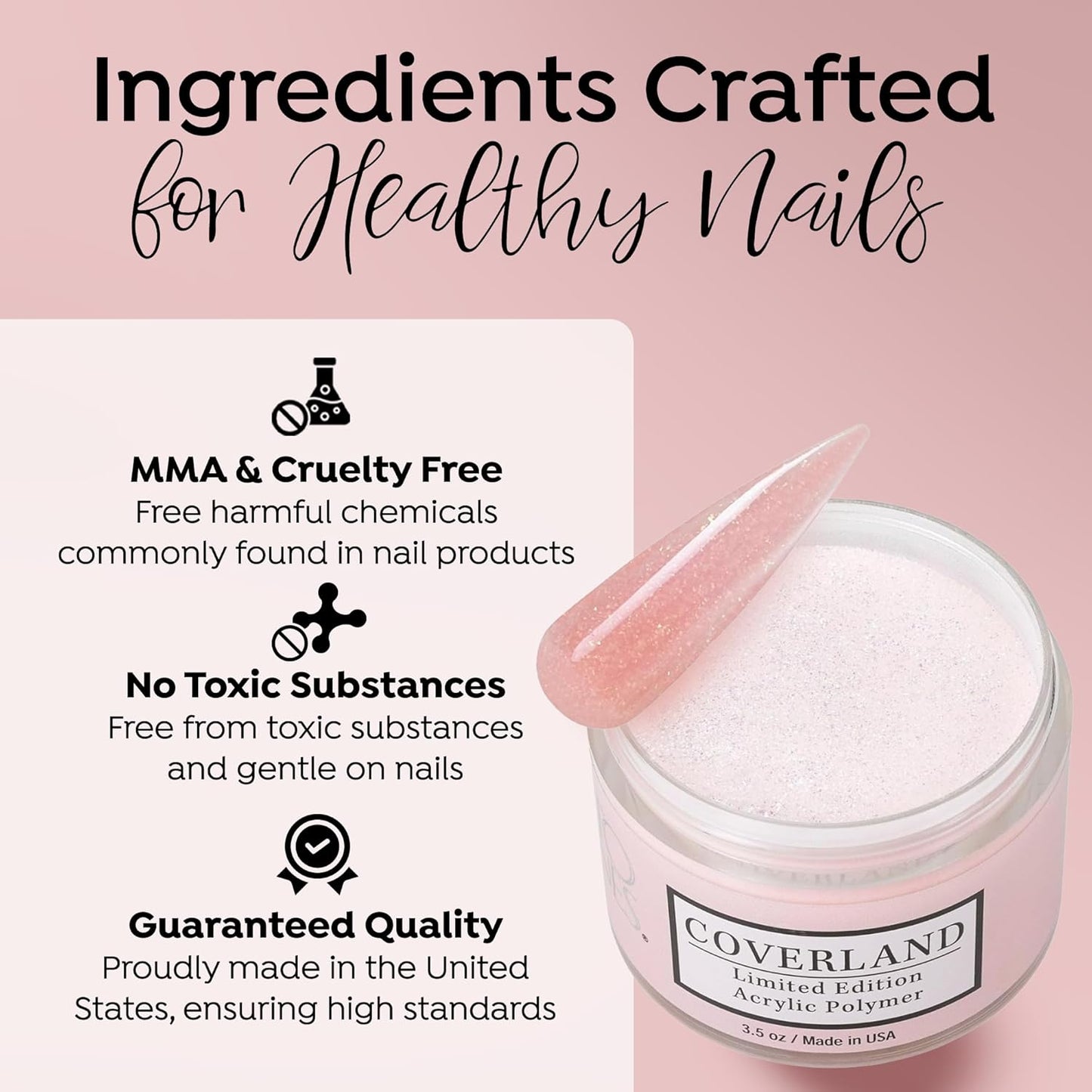 TONES Coverland Acrylic Powder | Petite Goyave | 3.5Oz | Limited Edition | Professional Nail Enhancement | Strong - Long Lasting Formula | Bubble Free Finish