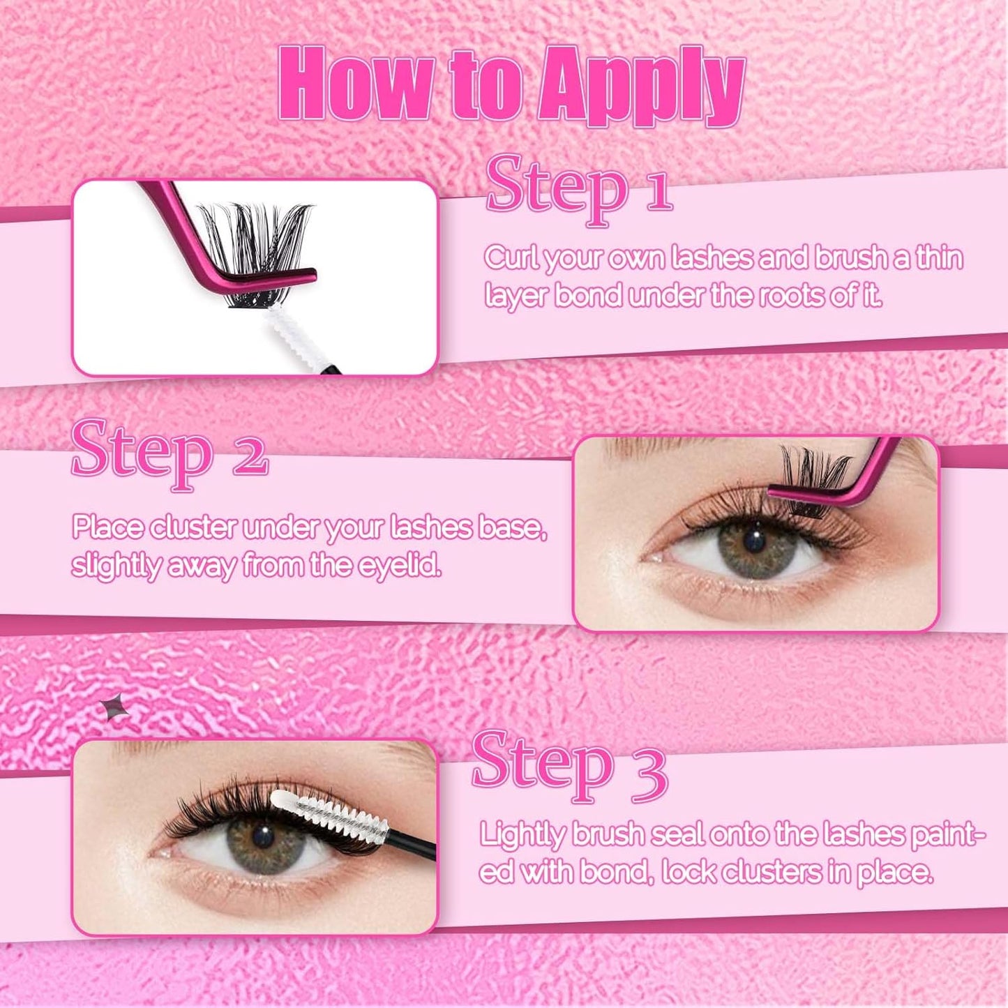 FADLASH Cluster Lashes D Curl Wispy Individual Lashes DIY Eyelash Extension Natural Look Reusable Fluffy Cluster Eyelash Extensions Self Application At Home (100D-0.07D-12-18MIX)