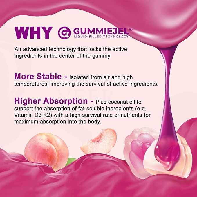 Sugar-Free Calcium Citrate Gummies 1000mg w/Vitamin D3 K2, Magnesium, Zinc, Boron, Manganese, Copper for Bone, Muscle & Immune, Ultimate Absorption Calcium Supplement for Women & Men - Vegan, 60 Count