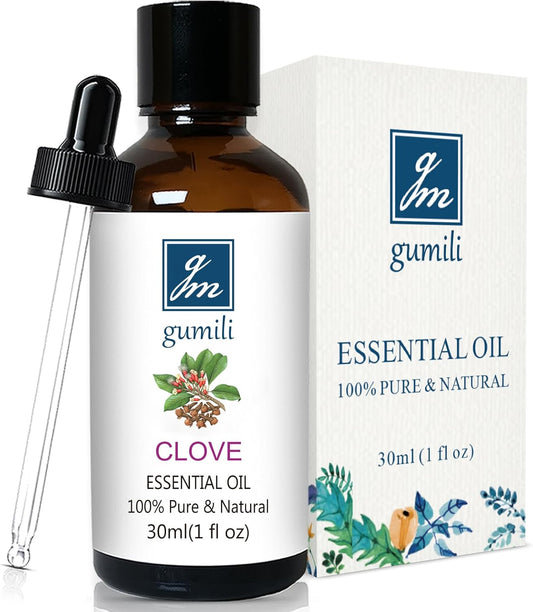 Clove Oil 1 Oz, 100% Pure Clove Bud Essential Oil for Teeth and Gums, Natural Aromatherapy Essential Oils for Diffuser, Skin and Hair Care