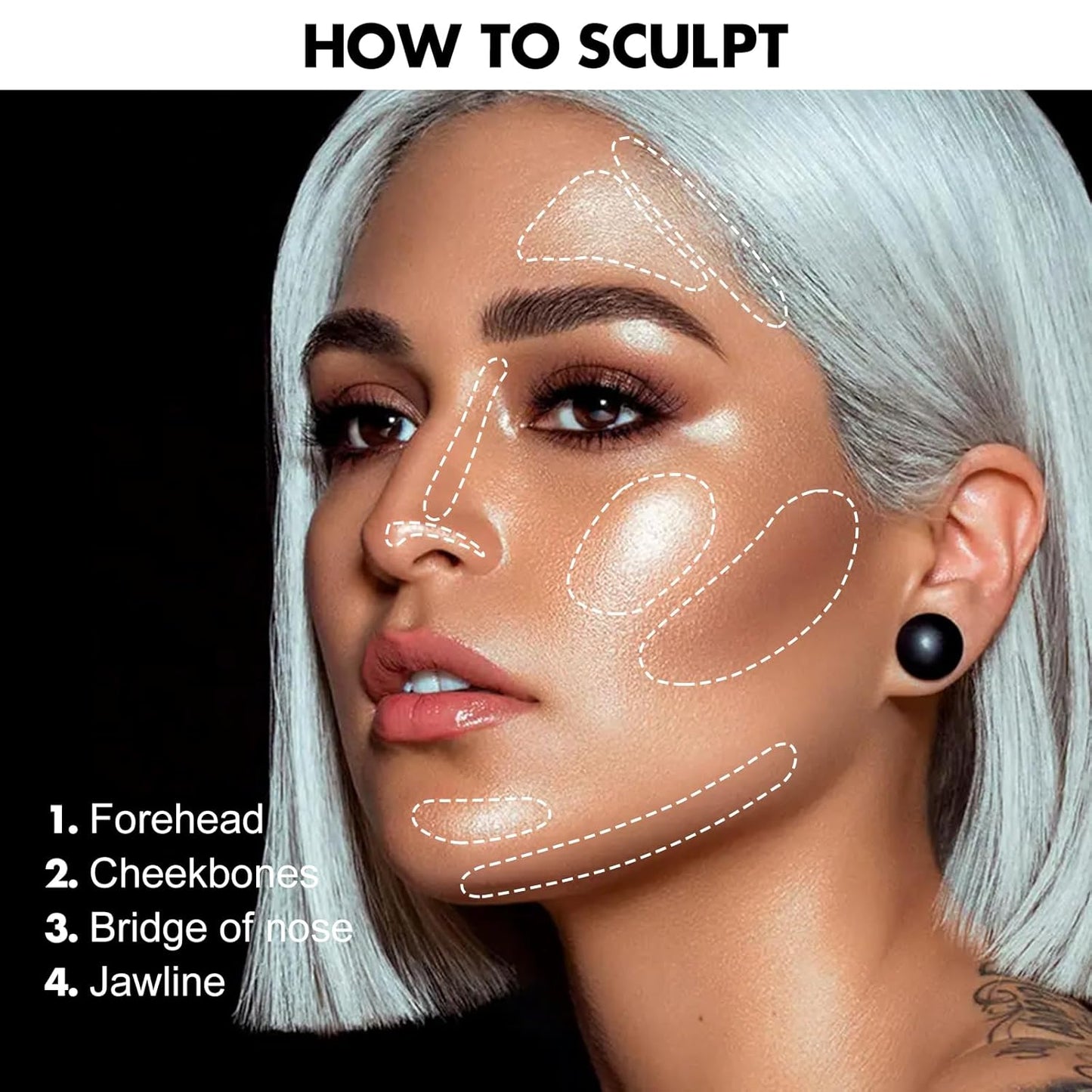 FOCALLURE 2 Pcs Mineral Cream Contour Stick,Moisturize Highlighter and Bronzer Pen,Non Stick Face Brightens & Shades Pencil,Long Lasting & Smooth Gliding Face Illuminator Makeup,22+09