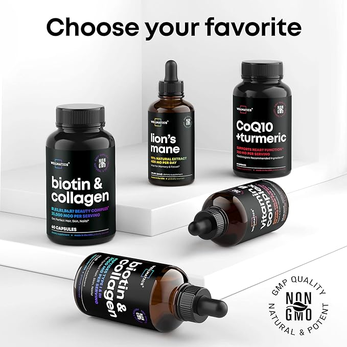 Biotin Gummies Hair Growth Vitamins with Collagen, Keratin, Vitamins B12 & D - Biotin 5000mcg Hair Vitamin Gummy - Hair Skin and Nails Gummies for Hair Growth & Hair Loss - For Women & Men - 60 Count