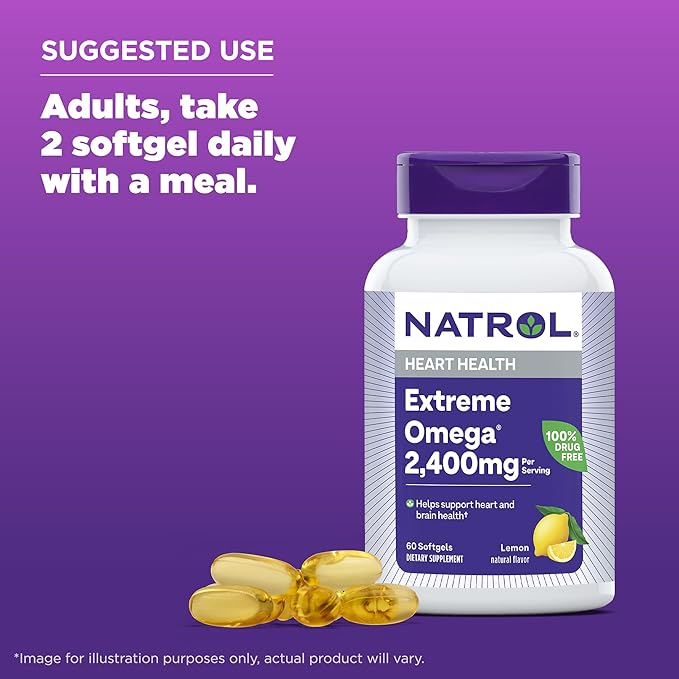 Natrol Omega-3 Extreme,Lemon 60-Count (Pack of 12)