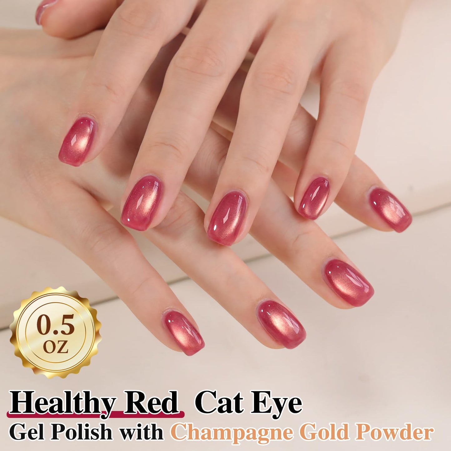 Double Rhythm 0.5 OZ Cat Eye Gel Polish with Magnet 15ML Holographic Glitter Shimmer Translucent Jelly Color Magnetic Nail Polish Salon DIY at Home (Dreamy Rose Purple-MC1273)