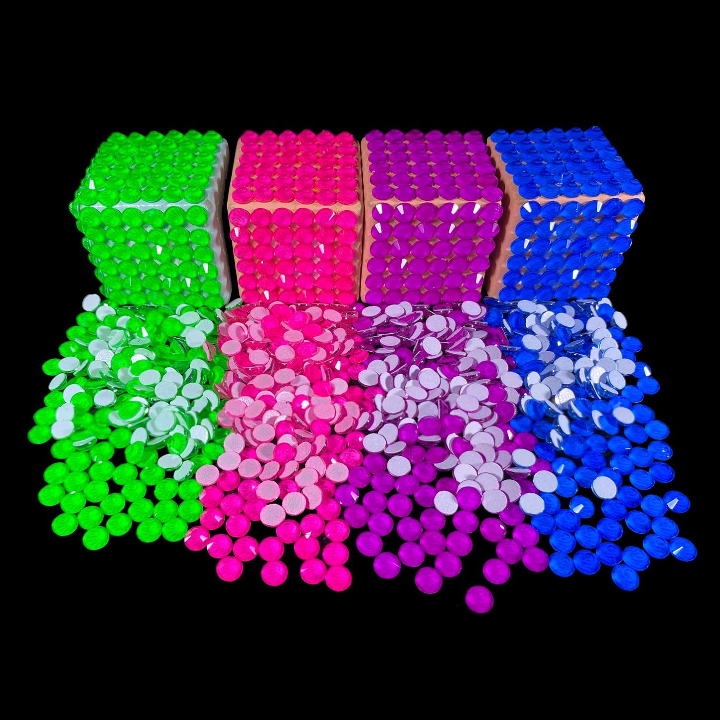 Flatback Glass Rhinestones,Bedazzler Gems 1440pcs Non Hotfix Crystal Rhinestones for Nail Charms Crafts Clothes Tumblers,Hot Pink Neon,SS20