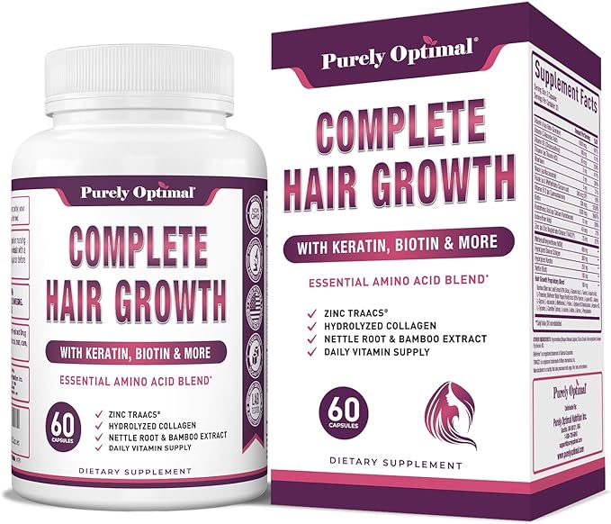 Premium Hair Growth for Women & Men - Hair Growth Vitamins w/ Biotin & Keratin - Prevents Hair Loss & Thinning, Supports Thicker Healthier Hair Growth - Supplement for All Hair Types, 60 Capsules