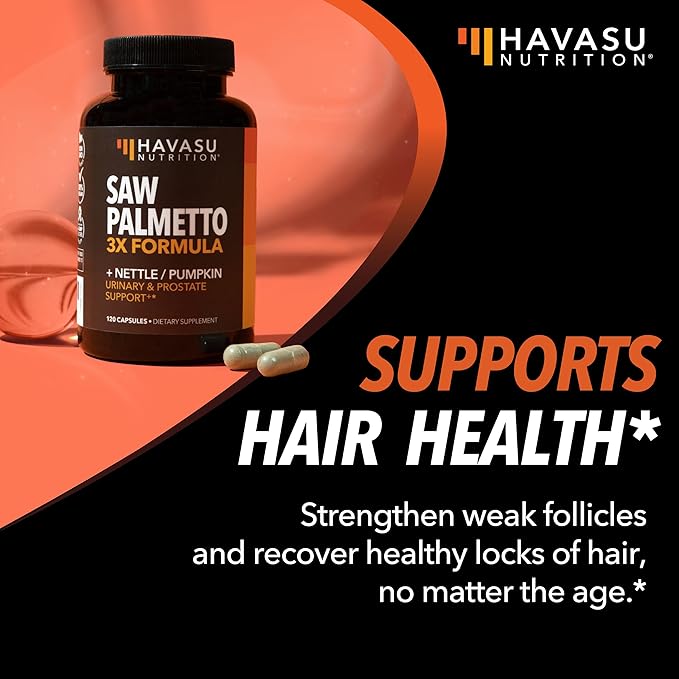 Saw Palmetto Supplement - Potent 3X Formula with Stinging Nettle + Pumpkin Seed Extract - DHT Blocker Urinary Health & Prostate Support Supplement for Mens Health - Saw Palmetto for Men 2 Month Supply