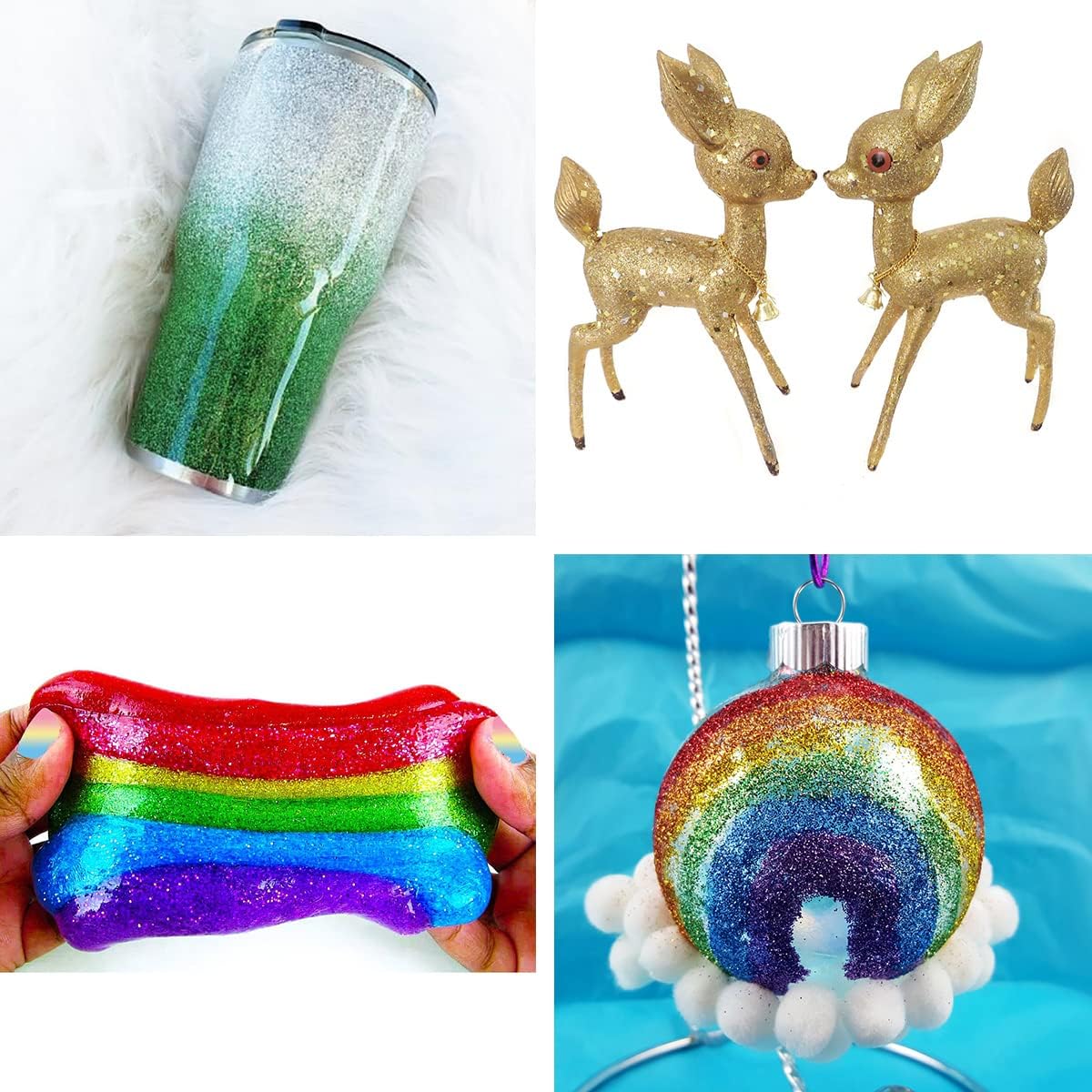 Holographic Fine Glitter, 100g/3.5oz Extra Fine Glitters Powder Packs for Resin, Craft Glitter for Tumblers Candle Slime Making, Festival Body Face Eyeshadow Nail Glitter (Mix White)