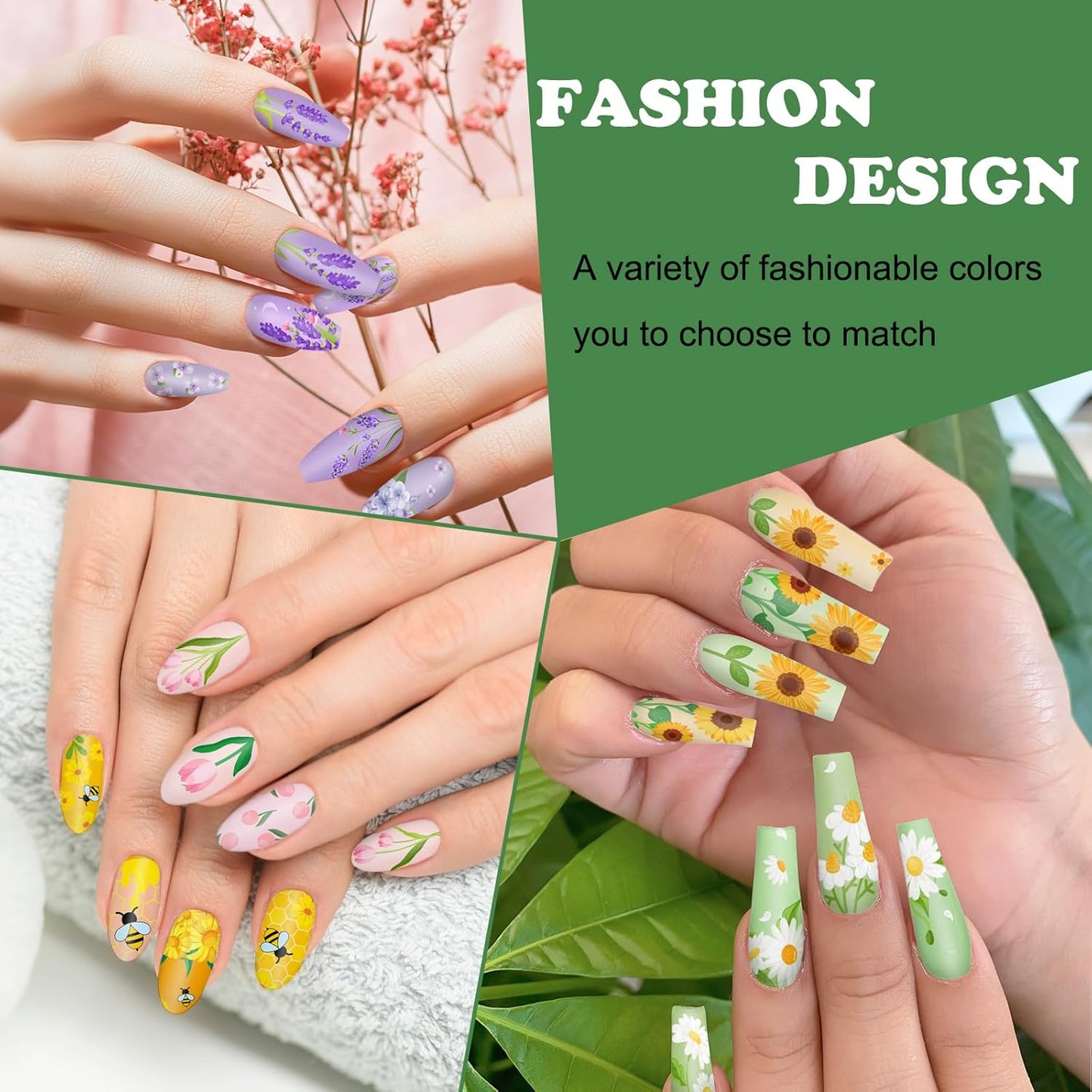 Whaline 6Pcs Spring Summer Floral Nail Plates Stamping Set Flower Leaves Stamp Templates Nail Art Plates for DIY Print Manicure Salon Design