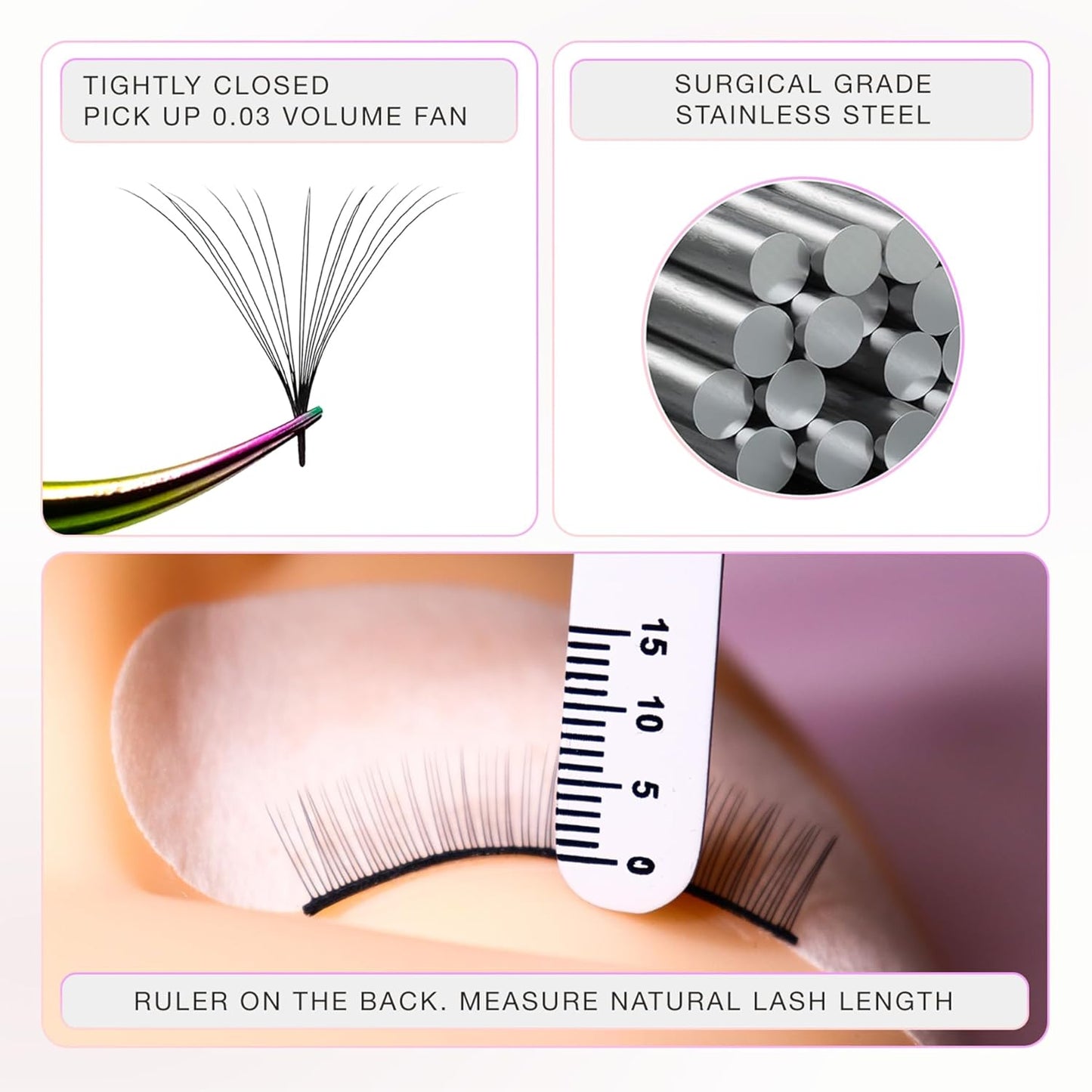 Curacoro Lash Tweezer - Professional & Precision Fiber Tip Grip Lash Tweezers for Eyelash Extensions, Multi Shapes & Purposes Tweezers for Volume, Isolation & Classic Lashes (Galaxy, Abracadabra)