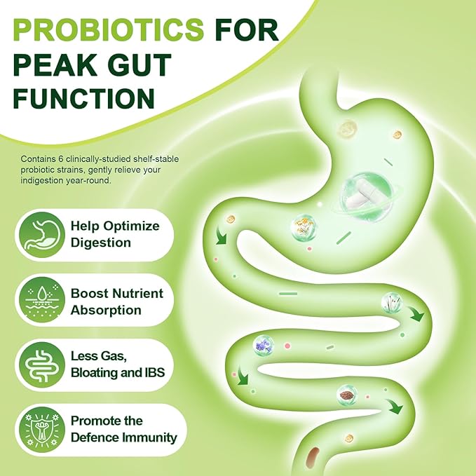 Probiotics for Women & Men Digestive Health with Prebiotic Fiber - Fiber Supplement with 60 Billion Probiotic for Regularity & Gut Cleanse - Supports Occasional Constipation - 120 Veggie Capsules