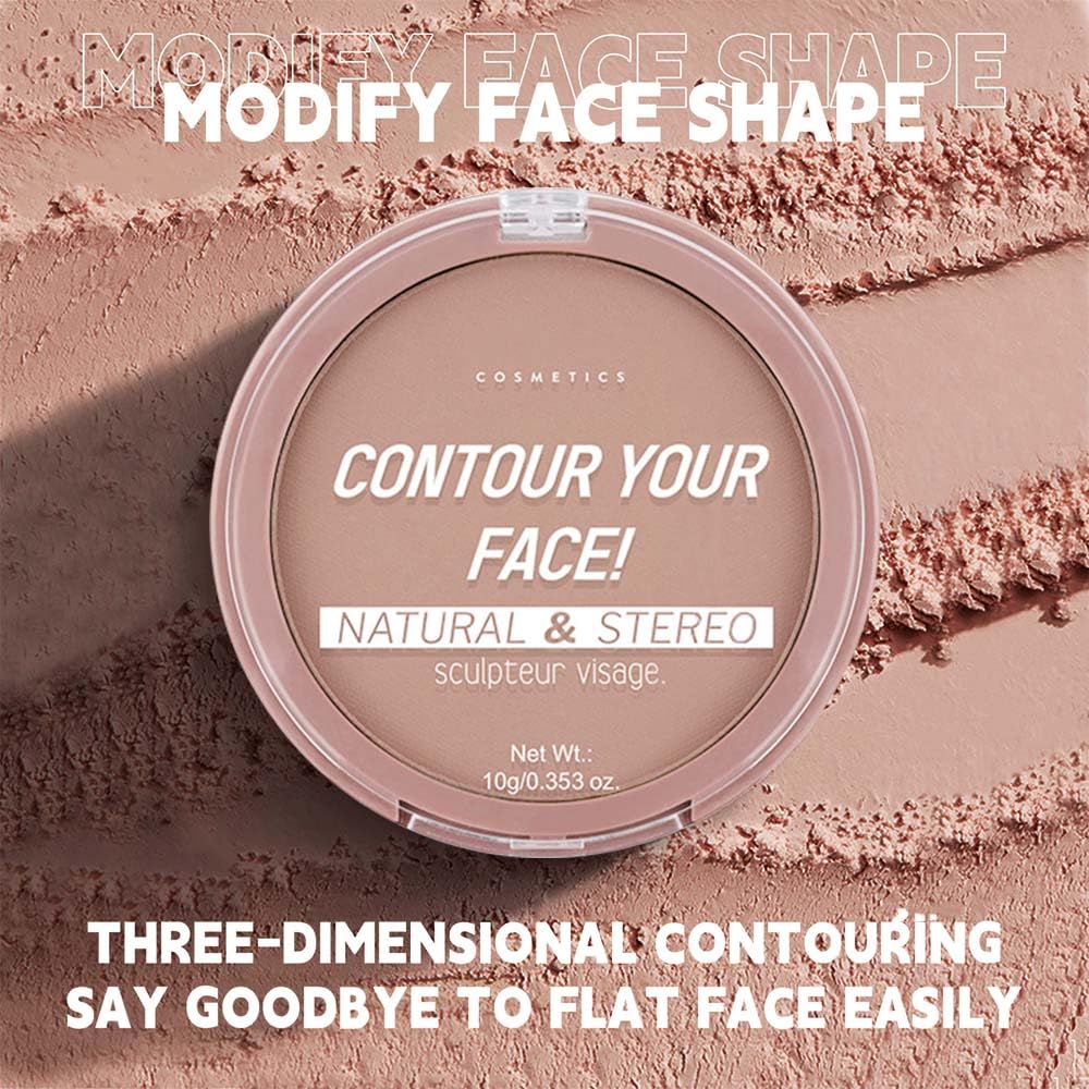 Matte Warm Brown Cream Contour Palette – Lightweight, Blendable Monochrome Powder Base for All Skin Tones, Face Makeup for Women & Men, Vegan & Cruelty-Free, Paleta de Contorno en Crema Mate 01