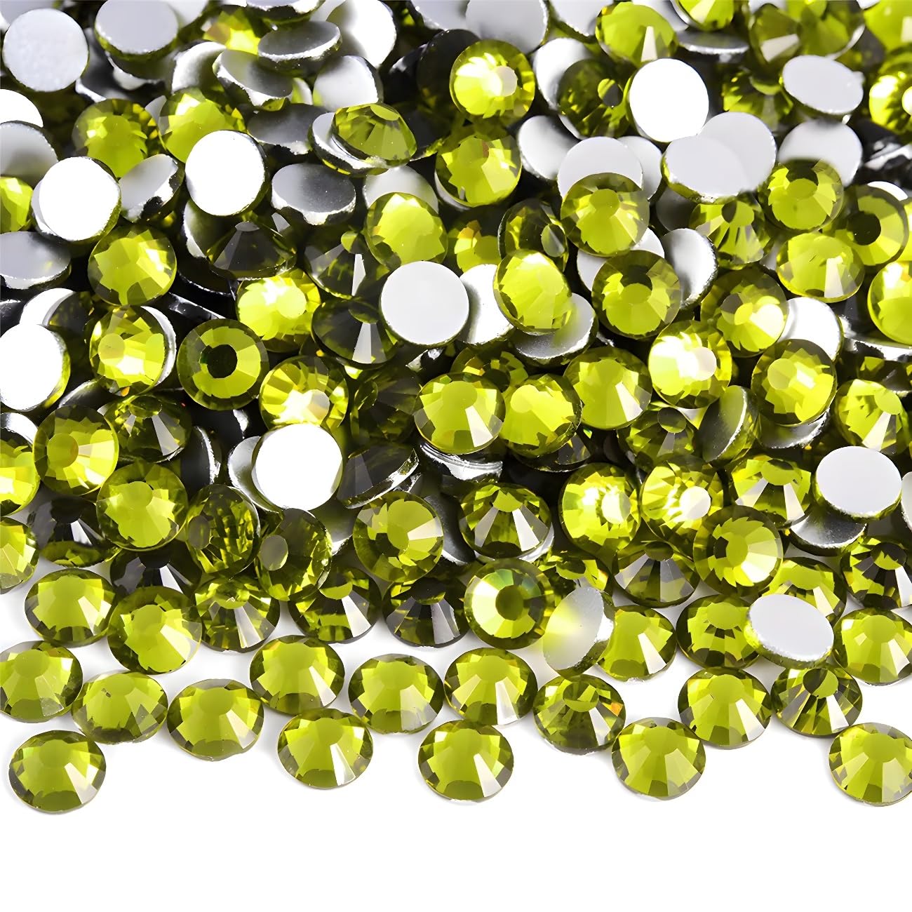 Flatback Rhinestones Round Gems for Nails Art and Crafts 4000Pcs SS6 2mm Glitter Crystals Stone DIY Bags Clothes Shoes (Olive Green)