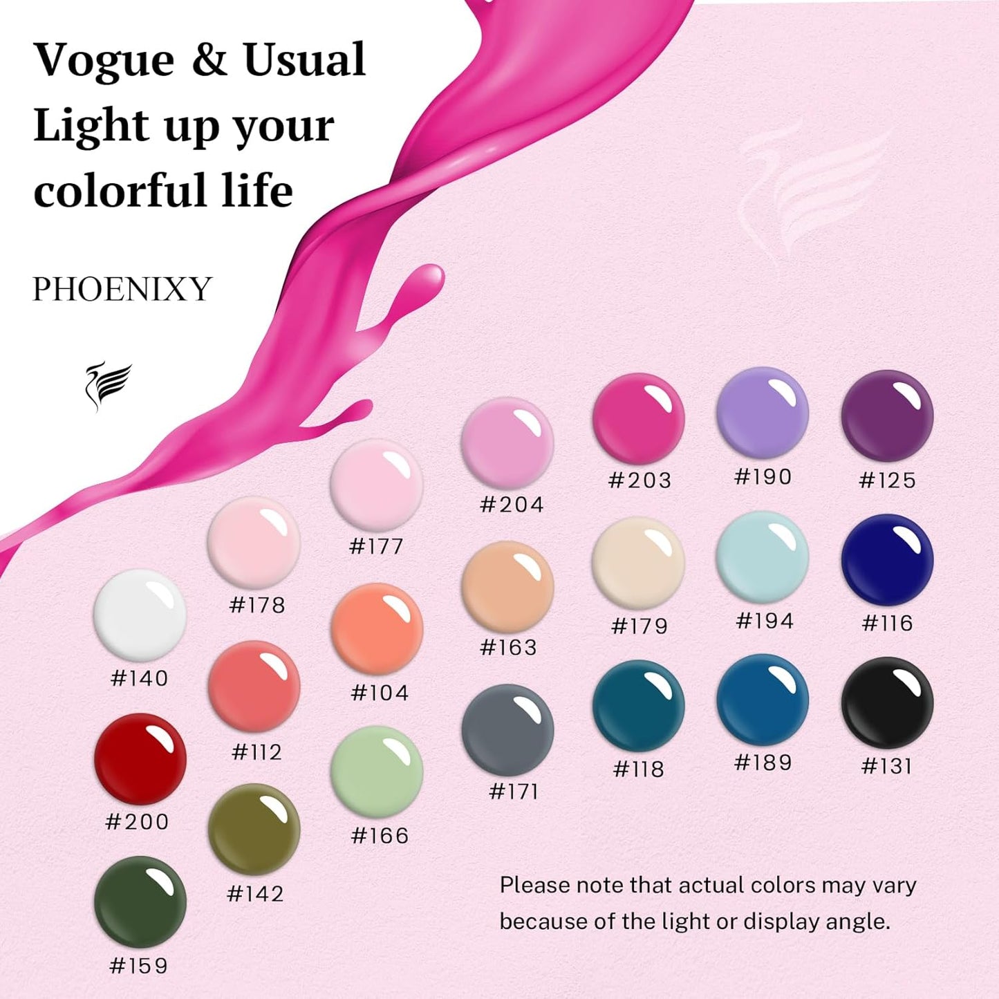 phoenixy 24 Gel Nail Polish Set, Gel Nail Polish Kit with Base Gloss Matte Top Coat Black Red Nail Polish Set Starter Kit Manicure Gift for Women-PCB9027