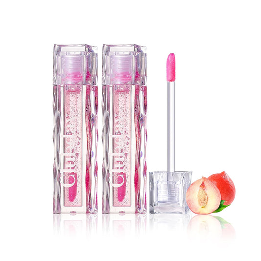 Color Changing Lip Oil, Magic Warm Change Moisturizing Lip Balm, Fruit Flavoured No-Sticky Plumping Lip Oil Long Lasting Hydrating High Shine Lip Care 0.16oz/4.5ml (2Pcs Set)-02