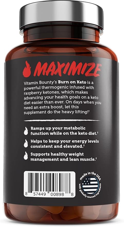 Vitamin Bounty Burn On Keto Multivitamin – Keto-Specific Nutritional Support with Magnesium, Potassium, and MCT for Energy, Cramp Relief, and Nutrient Optimization - 60 Capsules
