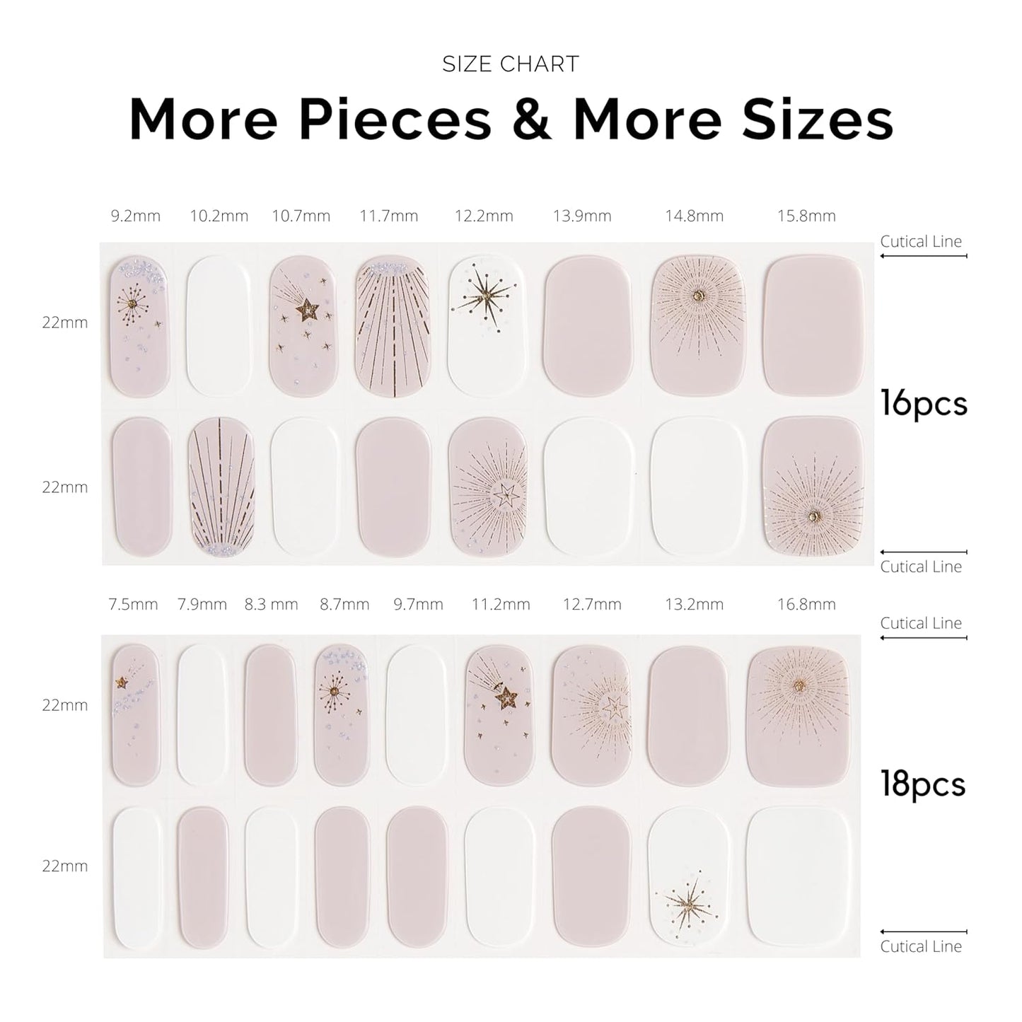 NAILOG Semi Cured Gel Nail Strips 34 pcs| Buy 2 Get 1 UV Lamp | Long Lasting Nail Polish Sticker Wraps with Glossy Gel Finish, Astria