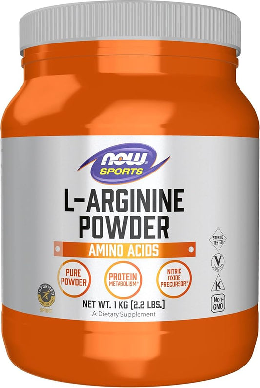 NOW Foods Sports Nutrition, L-Arginine Powder, Nitric Oxide Precursor, Amino Acids, 2.2-Pound