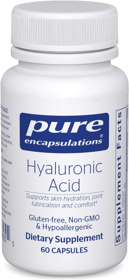 Pure Encapsulations Hyaluronic Acid - for Skin Hydration, Joint Lubrication & Joint Health* - Effective Absorption - Gluten Free - Vegan & Non-GMO - 60 Capsules